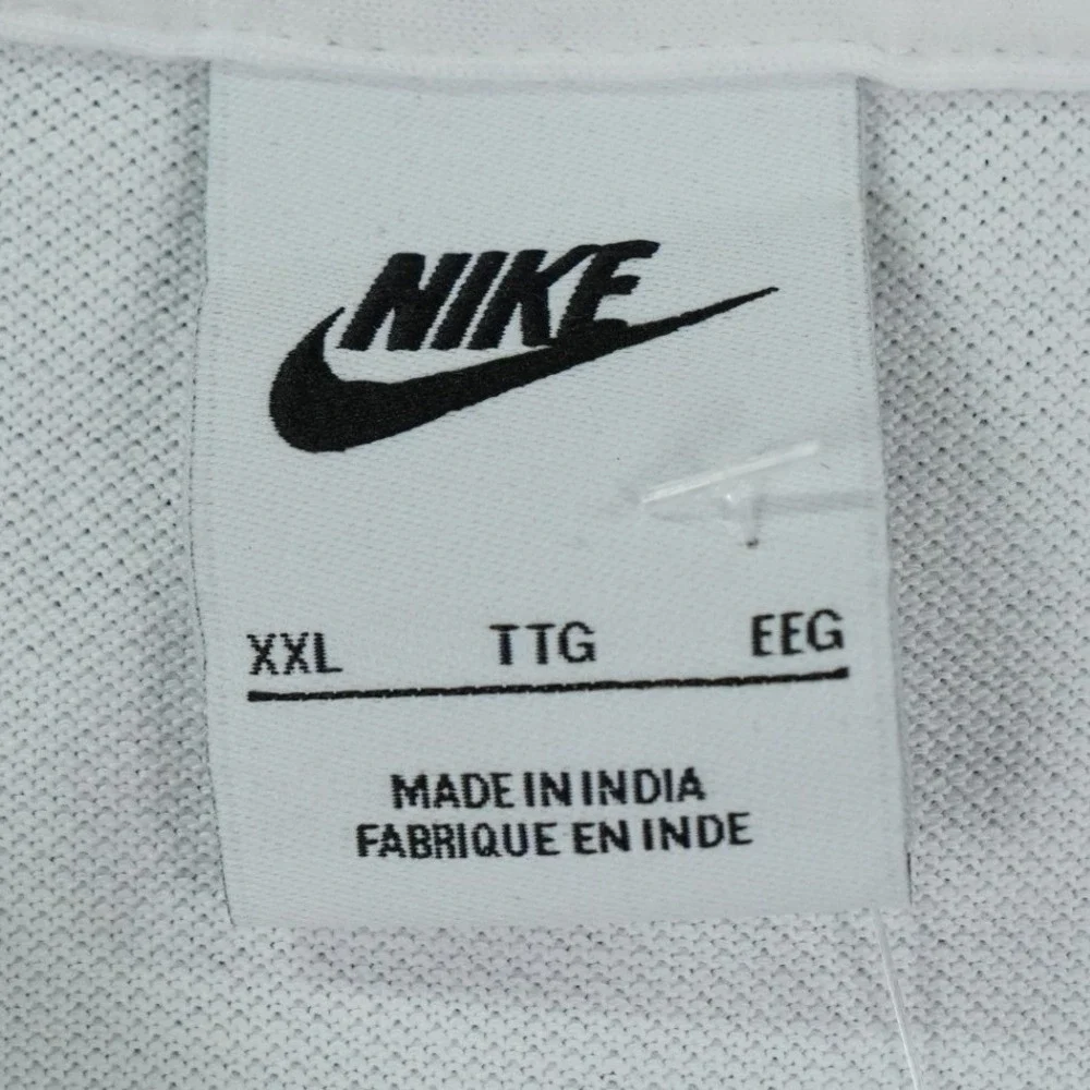 Nike Sportswear Cotton Polo Mens XXL White Embroidered Logo Streetwear Casual